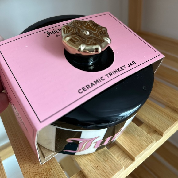 Juicy Couture Black And White Stripe Ceramic Trinket Jar – Modern Y2K Moment - Picture 6 of 6